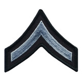 Hero's Pride 3" Wide Medium Grey/Black Private Chevrons, Merrowed Border