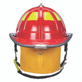 MSA Carins 1836 Red Painted High-Luster Finish Traditional Helmet, back