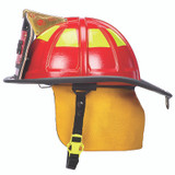 MSA Carins 1836 Red Painted High-Luster Finish Traditional Helmet, left profile