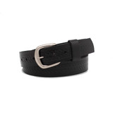 Boston Leather Basket Weave Leather 1.5 in. Domed Tip Casual Belt 1