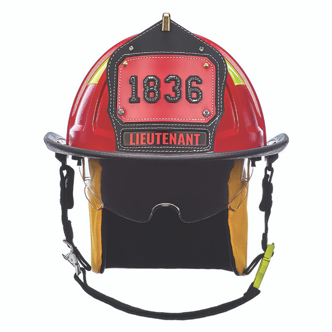 MSA Carins 1836 Red Painted High-Luster Finish Traditional Helmet, front