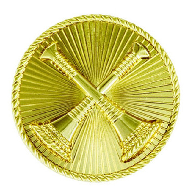 Hero's Pride 15/16" 2-Crossed Bugles Collar Insignia With Clutch Back, Pr