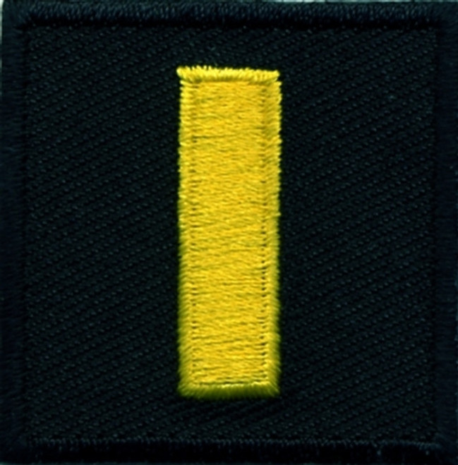 Hero's Pride 1-1/2"W Medium Gold on Black Lieutenant, Embroidered Rank