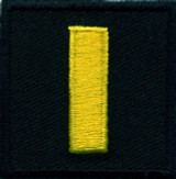 Hero's Pride 1-1/2"W Medium Gold on Black Lieutenant, Embroidered Rank