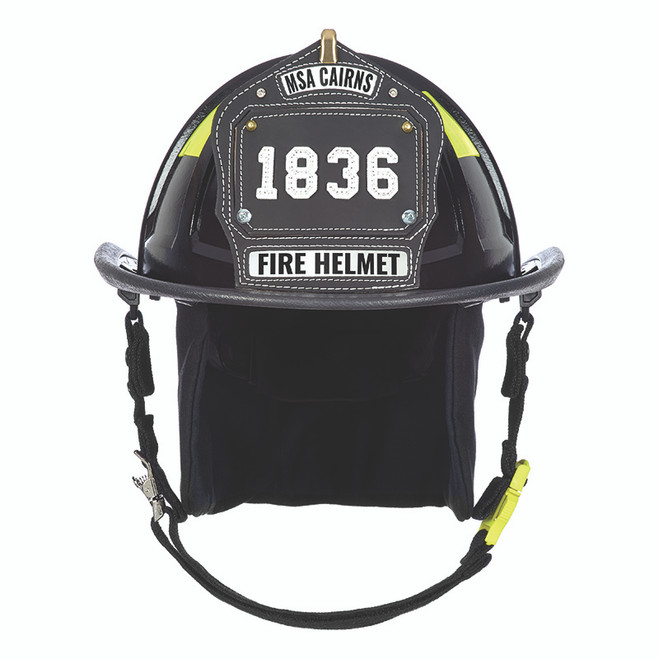 MSA Cairns 1836 Black Painted High-Luster Finish Traditional Helmet, front