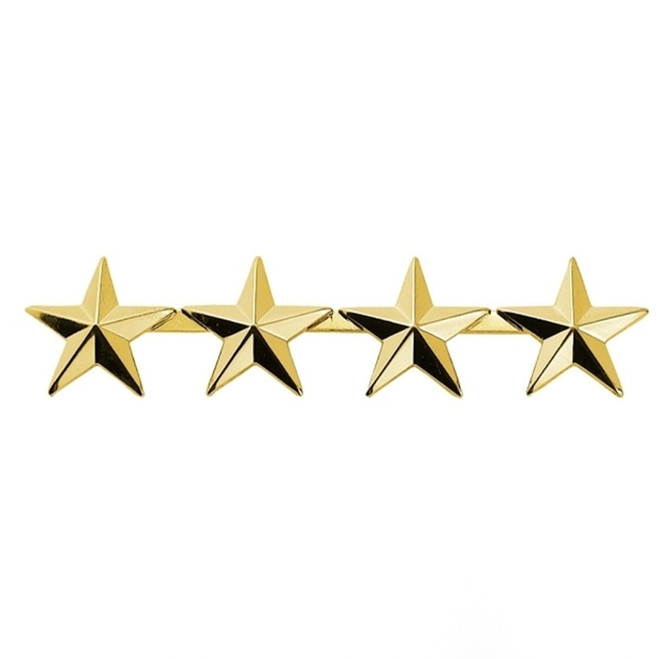 Hero's Pride Stars, 2 Posts & Clutch Backs, Pair gold
