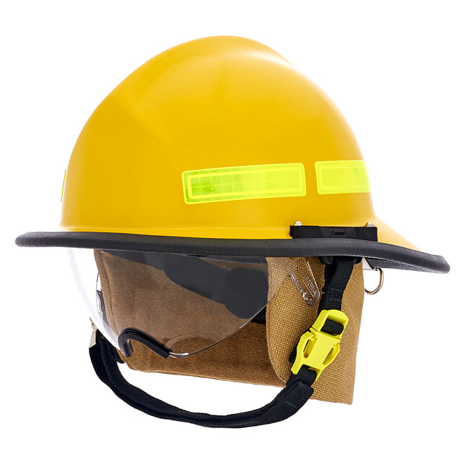 MSA Cairns 660C Metro Composite Fire Helmet, yellow with defender visor