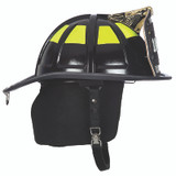 MSA Cairns 1836 Black Painted High-Luster Finish Traditional Helmet, right profile