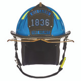 MSA Cairns 1836 Blue Painted High-Luster Finish Traditional Helmet, front
