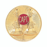 Blackinton Captain Hat Badge with Two Vertical Horns and Sunburst Background 2