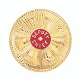 Blackinton Deputy Chief Cap Badge with Four Crossed Horns and Sunburst Background 2