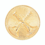 Blackinton Battalion Chief Hat Badge with Two Crossed Horns and Sunburst Background 1