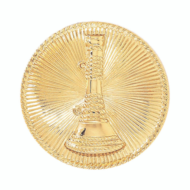 Blackinton Lieutenant Hat Badge Single Vertical Horn and Sunburst Background 1