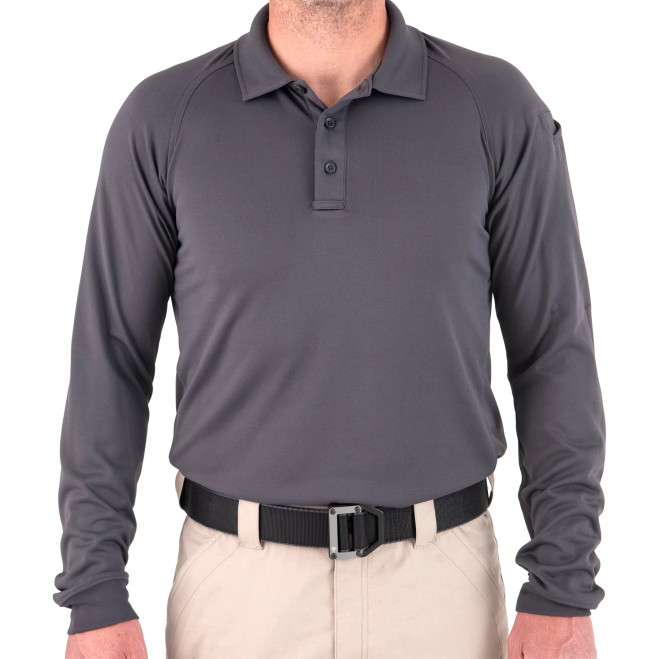 First Tactical Men's Long Sleeve Performance Polo Asphalt 1