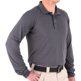 First Tactical Men's Long Sleeve Performance Polo Asphalt 2