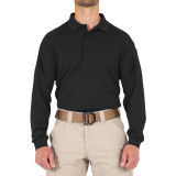 First Tactical Men's Long Sleeve Performance Polo Black