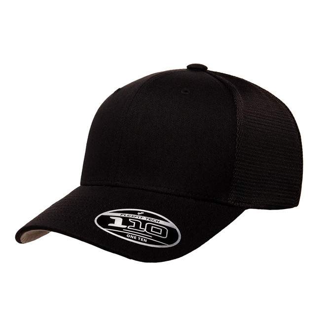 Flexfit 110 Mesh Trucker Cap Black Angle