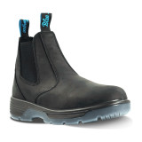Redback Blue Tongue 6" Station (Soft Toe) Slip-On Boot, Black front angled view