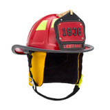 MSA Cairns 1836 Red Unpainted Matte Finish Traditional Helmet, side angle