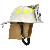 MSA Carins 1836 White Unpainted Matte Finish Traditional Helmet, right profile