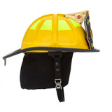 MSA Carins 1836 Yellow Unpainted Matte Finish Traditional Helmet, right angle