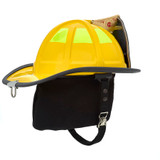 MSA Carins 1836 Yellow Unpainted Matte Finish Traditional Helmet, back right angle