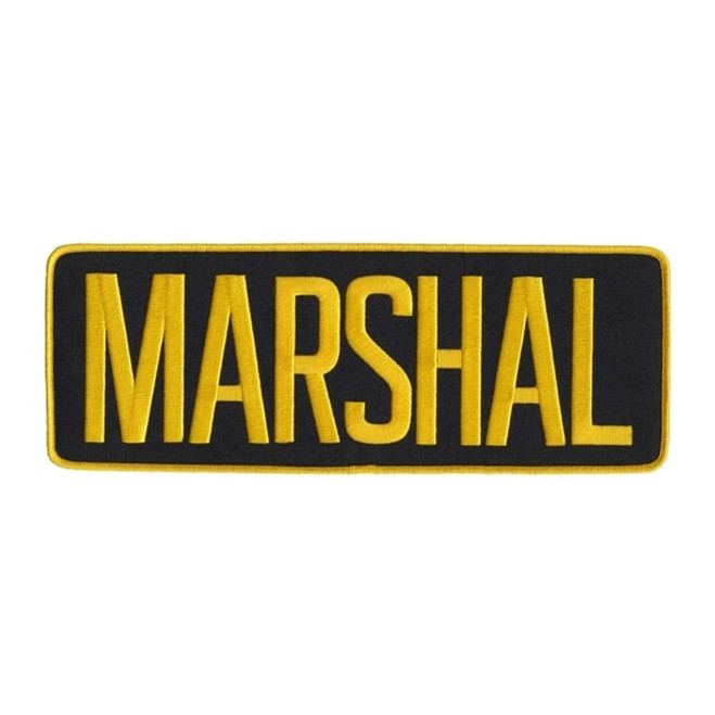 Hero's Pride 11" x 4" Marshal Back Patch - Medium Gold on Black