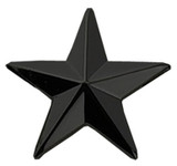 Hero's Pride 1" Star Pin, Pair - 1 Post & Clutch Back Black