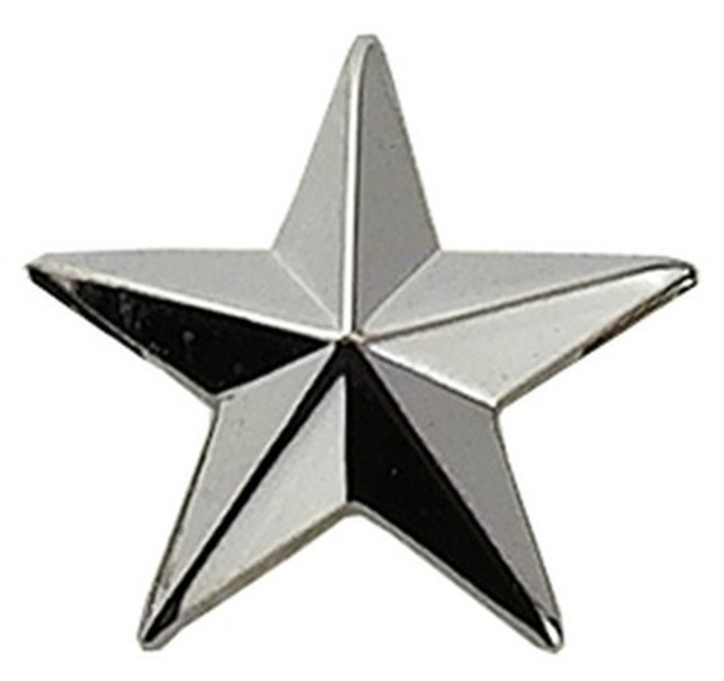 Hero's Pride 1" Star Pin, Pair - 1 Post & Clutch Back Nickel