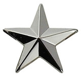 Hero's Pride 1" Star Pin, Pair - 1 Post & Clutch Back Nickel