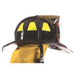 MSA Cairns N5A New York Leather Fire Helmet, Black side view