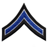 Hero's Pride 3" W Royal Edged White/Black Private Chevons, Pr