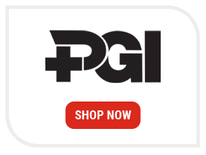 PGI logo, Shop Now button