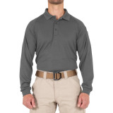 First Tactical Men's Long Sleeve Performance Polo Wolf Grey