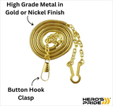 Hero's Pride Whistle Chain with Button Hook gold