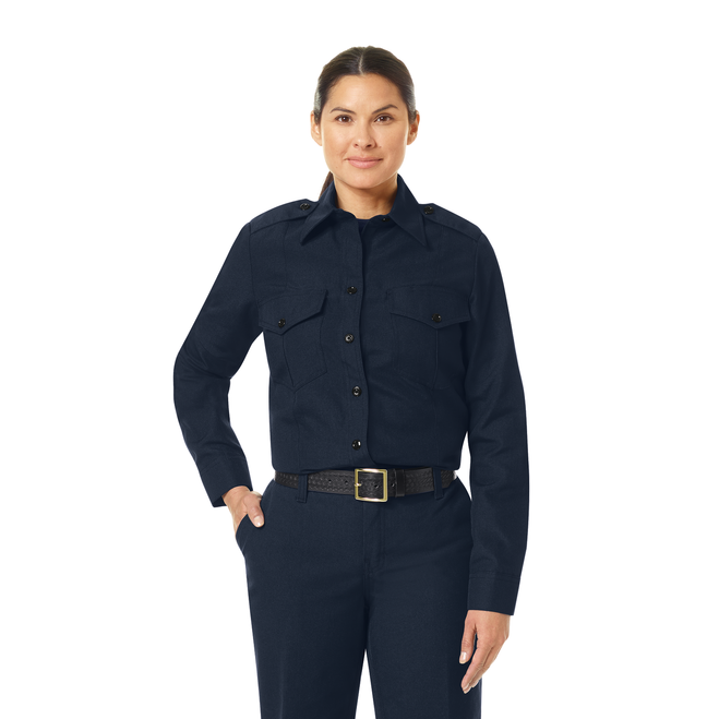 Workrite Women's Navy Blue Long Sleeve Chief Shirt 1